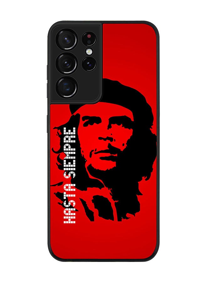 Stylizedd Rugged Black edge case for Samsung Galaxy S21 Ultra 5G Slim fit Soft Case Flexible Rubber Edges Anti Drop TPU Gel Thin Cover - Hasta Sempre - Image 1