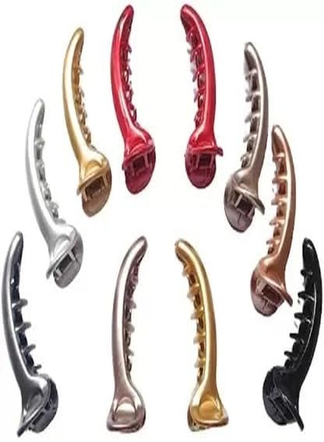 DENICRAAS مجموعة مشابك شعر دينيكراس متعددة الألوان وكبيرة الحجم على شكل موزة، مشابك شعر على شكل موزة للنساء (عبوة من 3 مشابك متعددة الألوان) لون عشوائي - Image 1