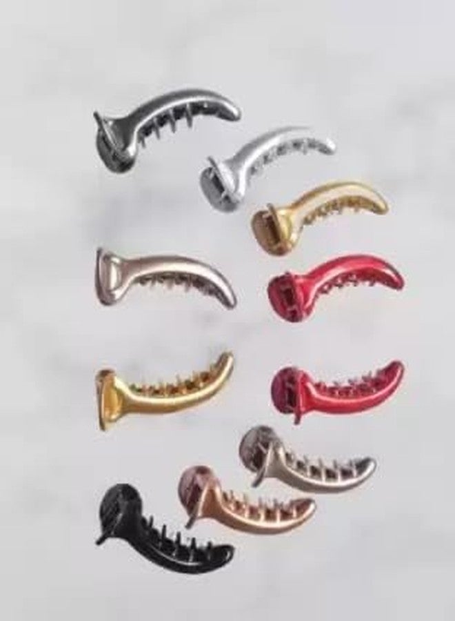 DENICRAAS مجموعة مشابك شعر دينيكراس متعددة الألوان وكبيرة الحجم على شكل موزة، مشابك شعر على شكل موزة للنساء (عبوة من 3 مشابك متعددة الألوان) لون عشوائي - Image 3