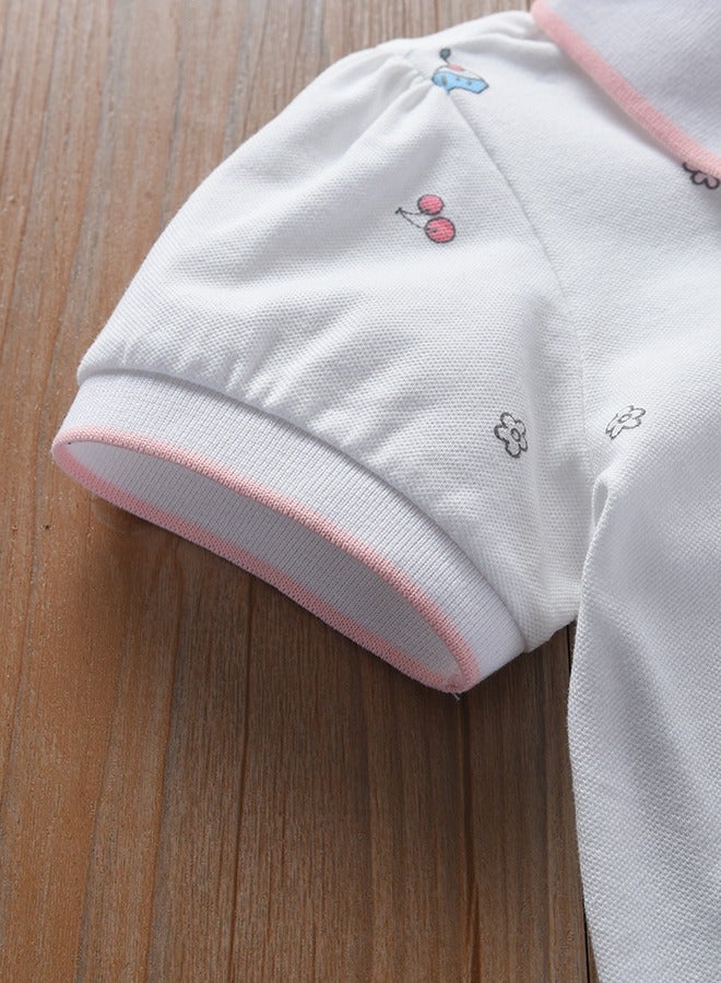 KUYEEBEAR Girls Preppy Style Color contrast Polo Shirt  - Image 4