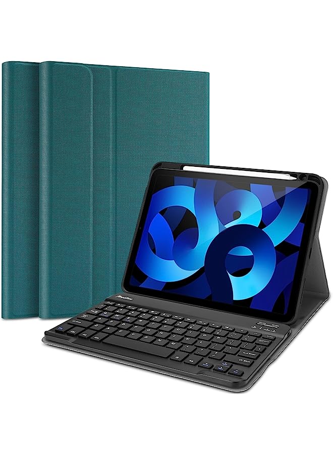 Procases Keyboard Case For Ipad Air 5/4, Ipad 10.9 Inch 2022 2020 Case With Magnetically Detachable Wireless Keyboard For Ipad 10.9" Air 5Th 4Th Generation -Teal - Image 1