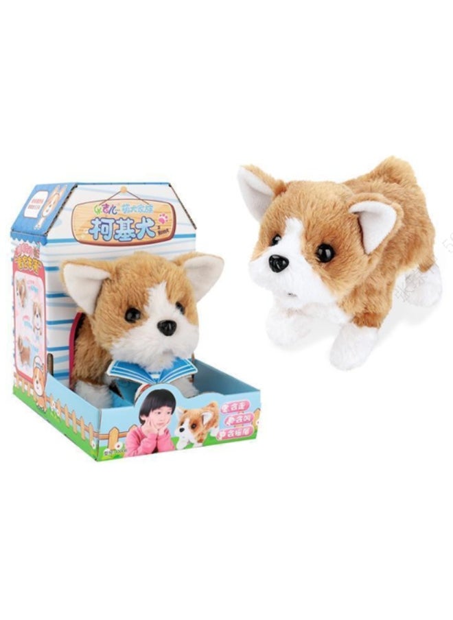 Miniso Walking Electric Plush Toy with Sound & Wagging Tail(Corgi) 