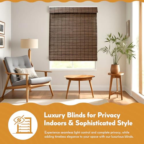 Radiance Cordless Cocoa Havana Flatweave Bamboo Roman Shade, 23 in. W x 64 in. L - 2215200E - Image 5