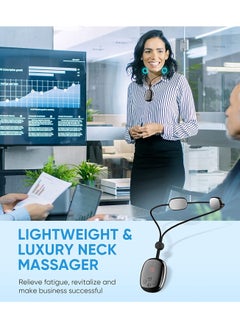 Sharpdo Neck Massager with Heat, Portable EMS Lymphatic Drainage Massager for Pain Relief Deep Tissue, Intelligent Electric Pulse Neck and Shoulder Massager Device for Women Men Gift, 4 Modes 15 Levels  - Image 2