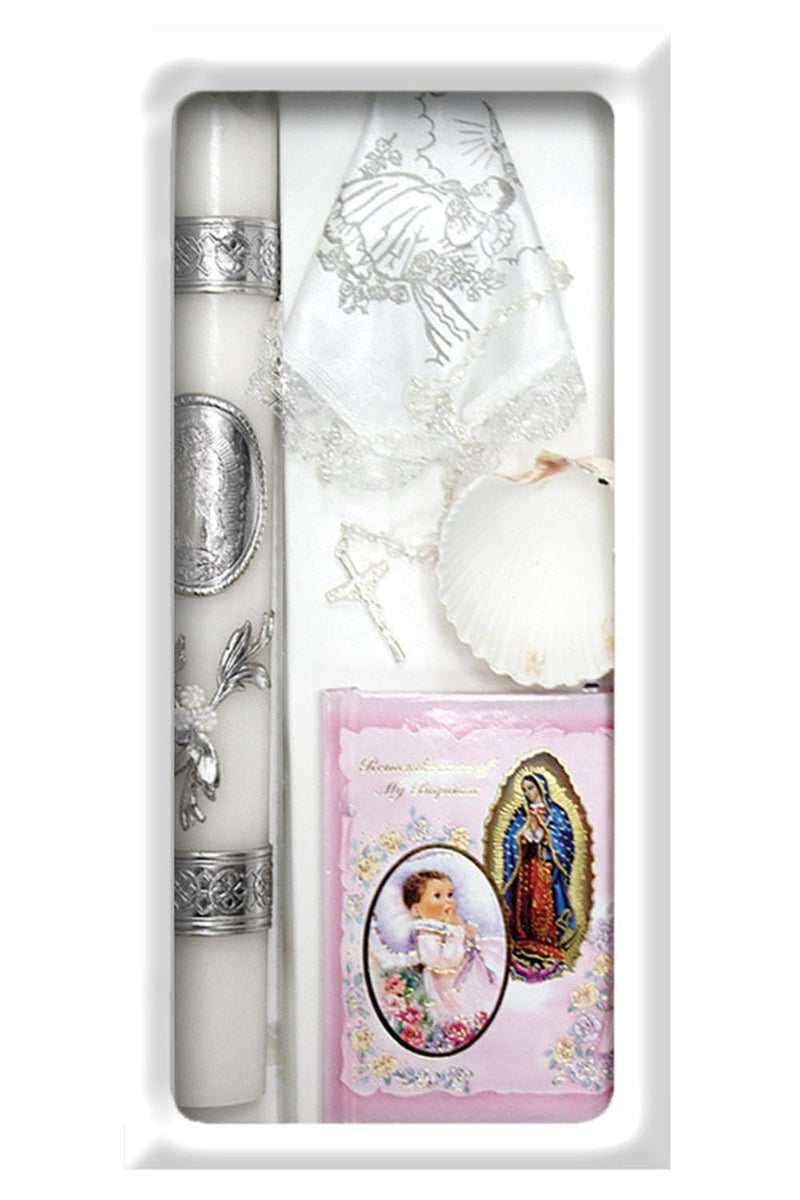 Pink Princess Baptism Candle Set for Boys Girls - Baptism Set Catholic with Candle - Velas para Bautizo de NiÃ±o Set NiÃ±a (Pink) - Image 1
