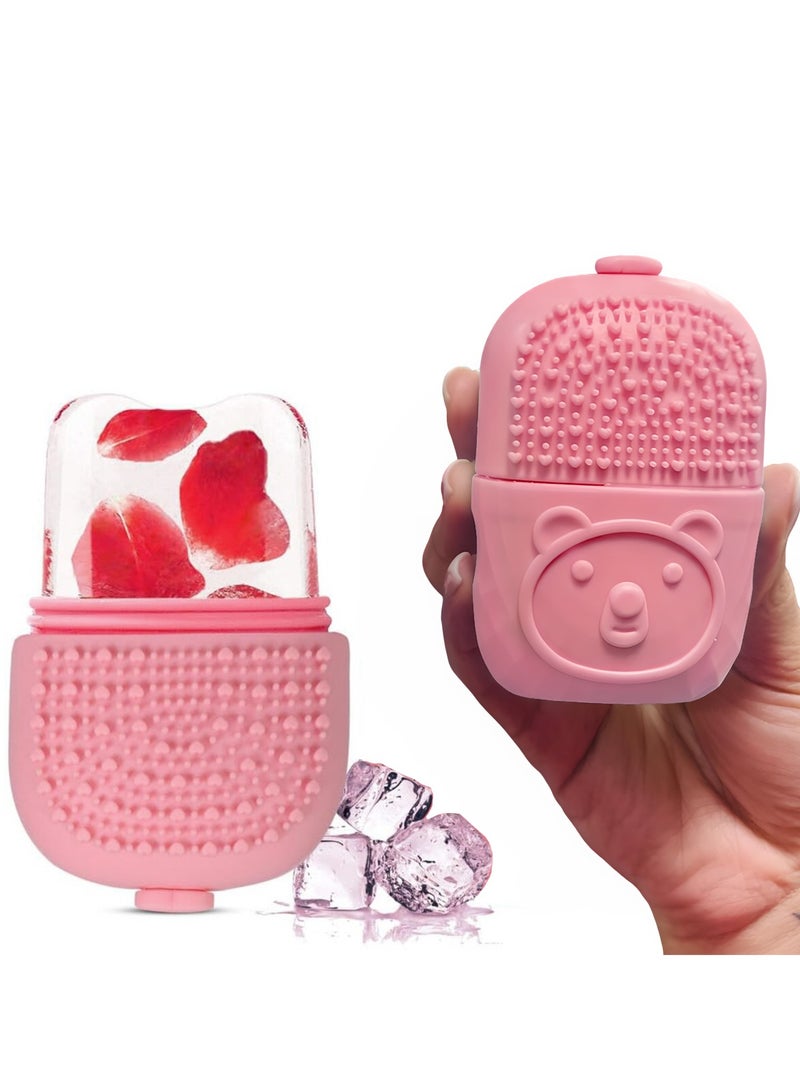 بلان A بكرة ثلج للوجه 3×1 قابلة لاعادة الاستخدام لتدليك الوجه، اداة لشد البشرة وتوحيد لون البشرة مع فرشاة لتنظيف البشرة وفرش المكياج، وإزالة أكياس العين المنتفخة والتجاعيد، وإضافة توهج صحي - Image 1