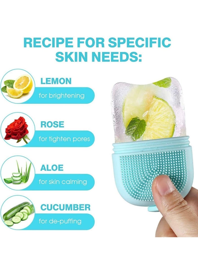 بلان A بكرة ثلج للوجه 3×1 قابلة لاعادة الاستخدام لتدليك الوجه، اداة لشد البشرة وتوحيد لون البشرة مع فرشاة لتنظيف البشرة وفرش المكياج، وإزالة أكياس العين المنتفخة والتجاعيد، وإضافة توهج صحي - Image 3