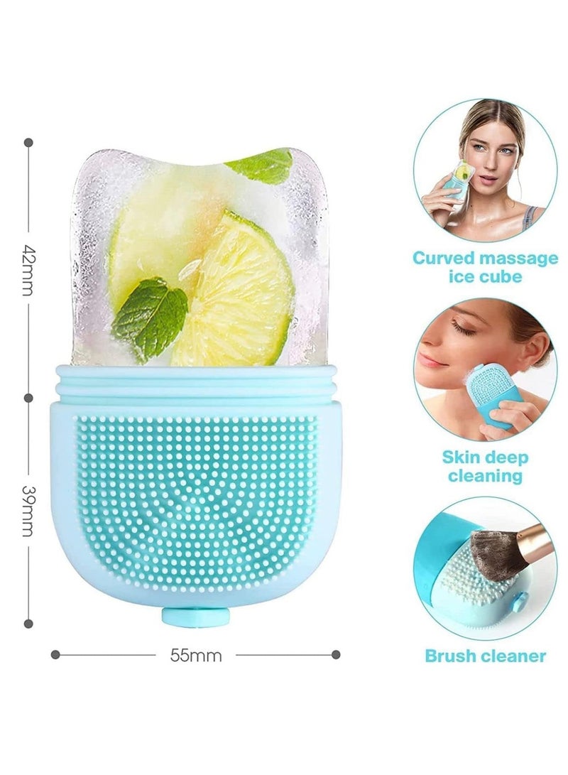 بلان A بكرة ثلج للوجه 3×1 قابلة لاعادة الاستخدام لتدليك الوجه، اداة لشد البشرة وتوحيد لون البشرة مع فرشاة لتنظيف البشرة وفرش المكياج، وإزالة أكياس العين المنتفخة والتجاعيد، وإضافة توهج صحي - Image 5