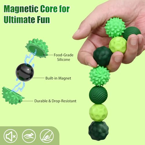 WorWoder Silicone Magnetic Balls Fidget Toys for Adults Teens 8PCS Stress Relief Sensory Toys for Autism ADHD Anxiety Fun Textures GadgetsOffice Desk ToyStocking Stuffers for Women Men Teen Gift - Image 5