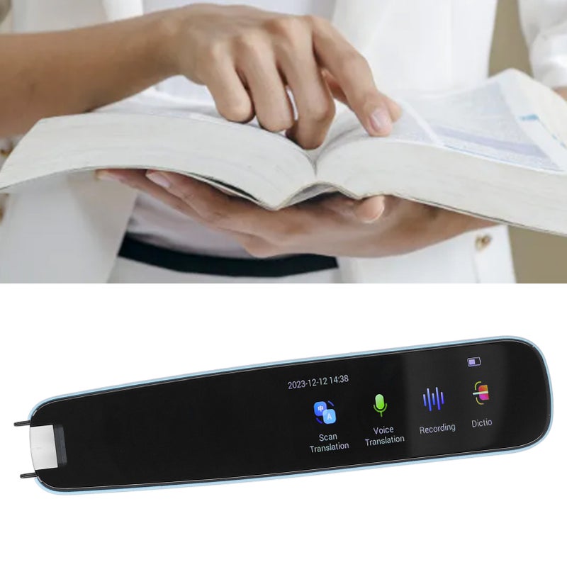 Translation Scanning Pen Support 12 Languages High Speed High Accuracy Button and Touch Operation Translation Pen Scanner with Smart Recording Blue - Image 1