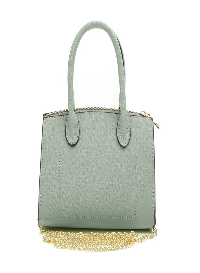 EVVE Women's Evening Bag Party Clutches Mini Satchel Purses Cocktail Prom Handbags with Chain and Lock | PISTACHIO - Image 4