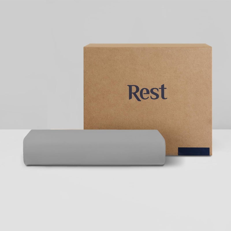 REST® Evercool®+ Top Sheet, Full/Queen Size, Light Gray, 93"X108" (1 Flat Sheet only) - Image 1