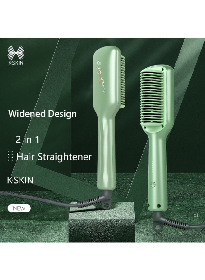 K.skin KD680 Mini straightener hair brush curlers comb,Yellow