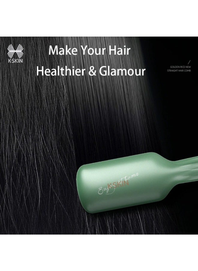 K.skin KD680 Mini straightener hair brush curlers comb,Yellow