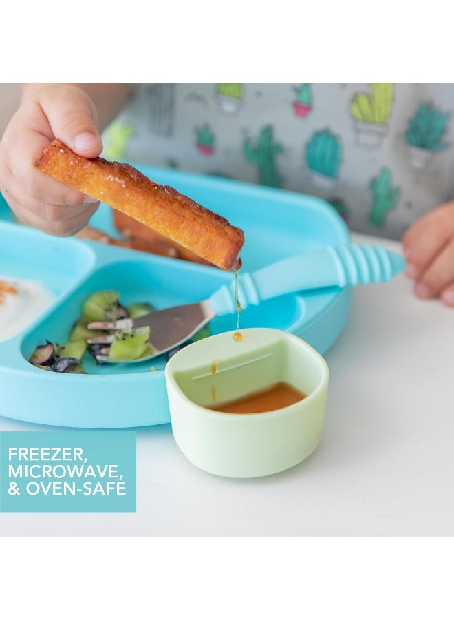 Bumkins Baby Silicone Little Dippers for Baby Bowls, Sauce Dish, Attaches to Dishes and Plates, Holds Dip and Sauce, Baby Led Weaning for Babies 6 Months (3-Pack) - Image 4