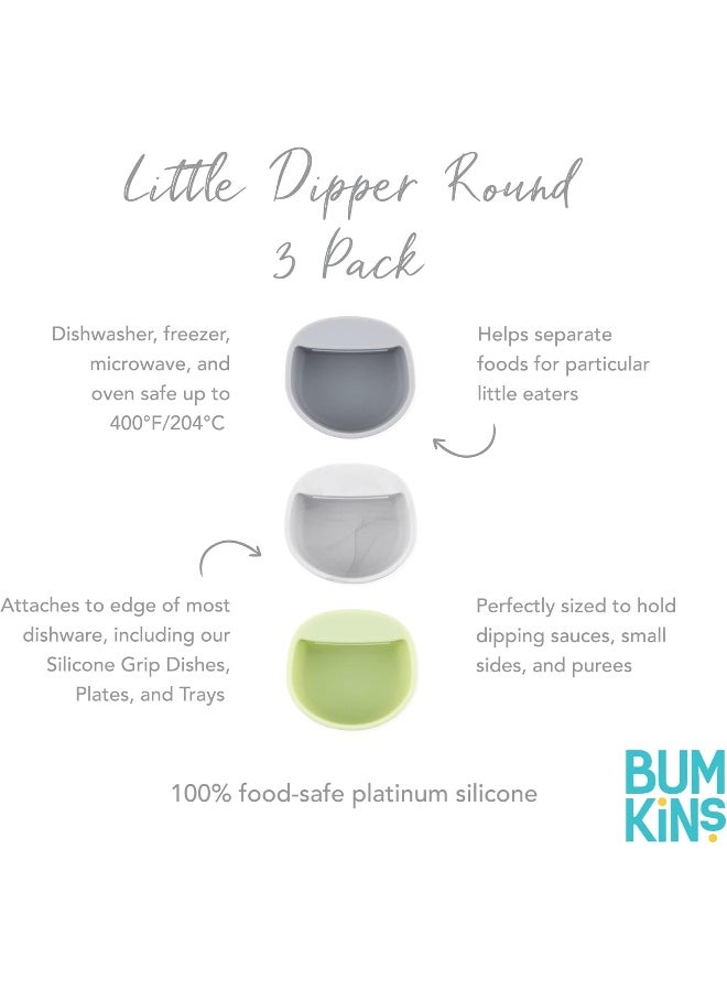 Bumkins Baby Silicone Little Dippers for Baby Bowls, Sauce Dish, Attaches to Dishes and Plates, Holds Dip and Sauce, Baby Led Weaning for Babies 6 Months (3-Pack) - Image 5