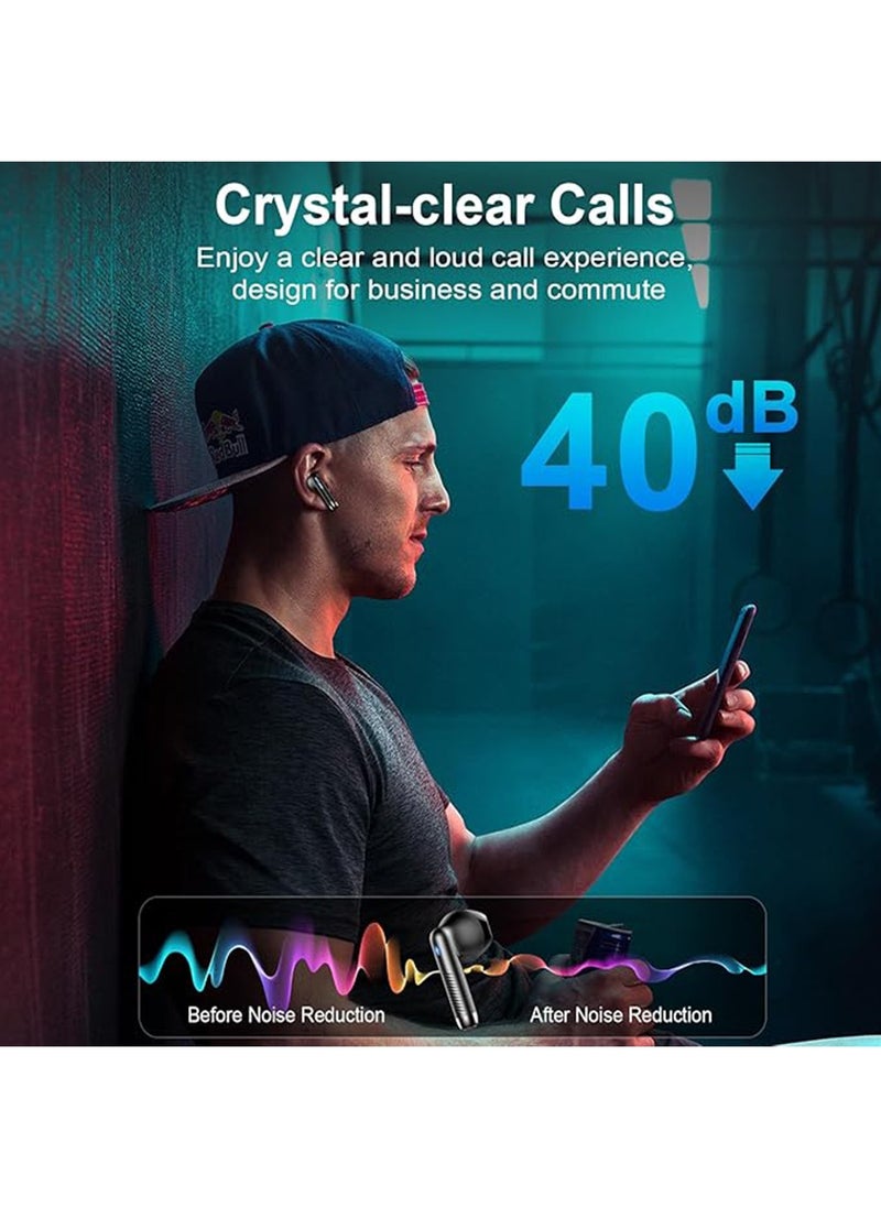 X-level - Wireless Earbud, Bluetooth Headphones 5.3 Stereo Bass 42H in-Ear Earphones 2024 Noise Cancelling Ear Buds 4 ENC Mic Call Bluetooth Earbud USB-C LED Display IP7 Waterproof Sport Headset for Android iOS - Image 1