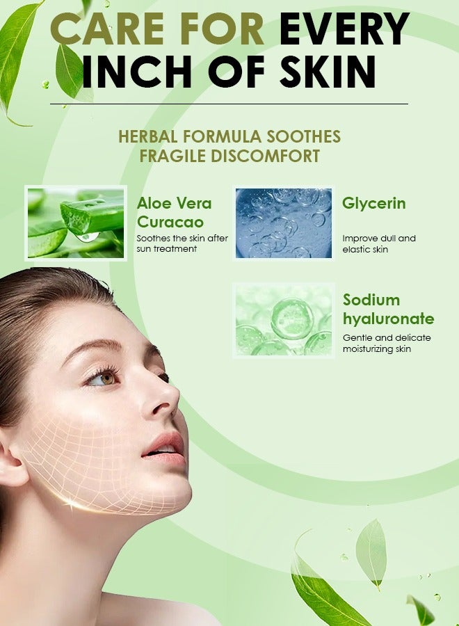 NIKITA.VIVI 300g Natural Aloe Vera Gel for Face & Body Refreshing & Moisturizing Gel Oil Control Deep Cleansing Brightening Skin Tone Shrinking Pores Natural Extracts Infused Face Cream Gel - Image 3