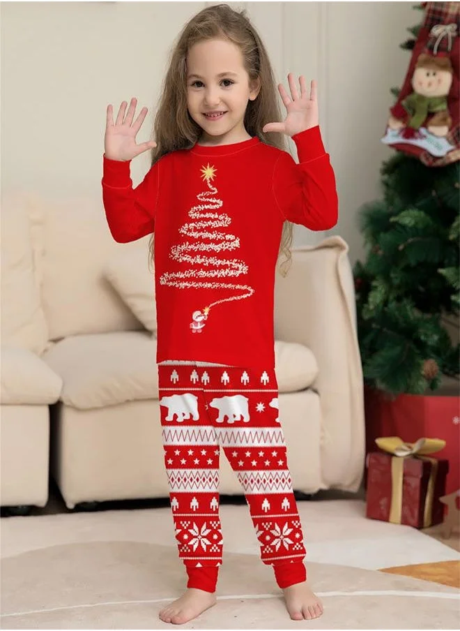 babyqlo Christmas Tree printed t-shirt with printed pajama set for kids