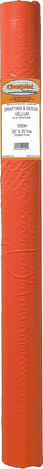 Chartpak Clearprint 30" x 20 Yards 1000H Design Vellum Roll, 16 lb., 100% Cotton, 1 Each - Image 5