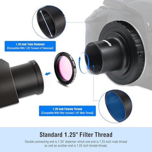 Astromania T-Adapter 1.25 Inches to M42 T-Mount & T2 T Ring Kit Compatible for Minolta SLR/DSLR Cameras with AF Bayonet, Metal Telescope Photo Camera DSLR Adapter Accessories for Astrophotography - Image 4