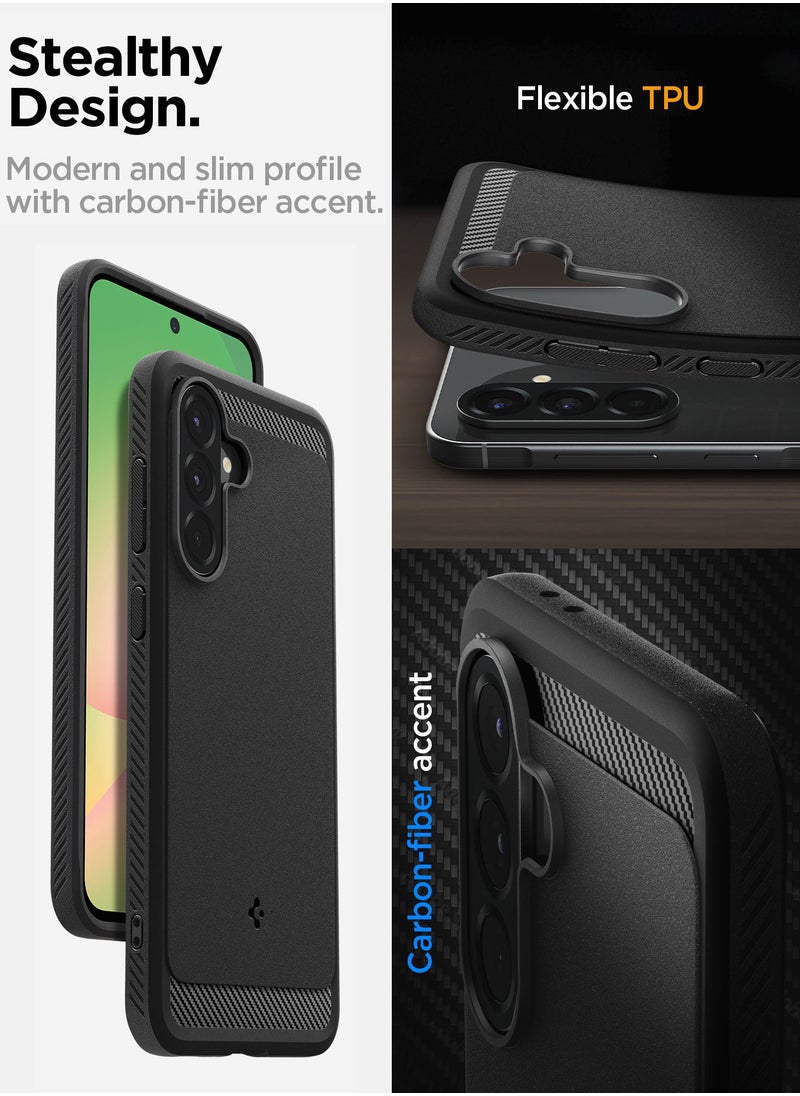 Spigen Rugged Armor for Samsung Galaxy A56 5G Case Cover with Carbon Fiber Textures (2025) - Matte Black  - Image 4
