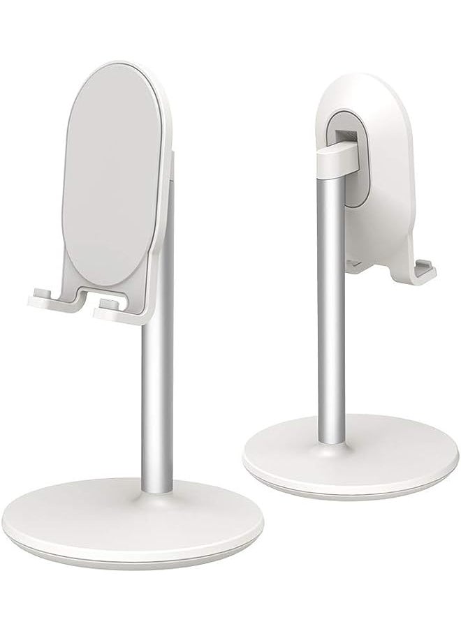 Bright Stone Stone Phone Stand for Desk, Adjustable Tablet Stand Phone Holder for Desk, Compatible with 4"-12.9" Phones/Tablet/iPhone/iPad/Switch (White)  - Image 1