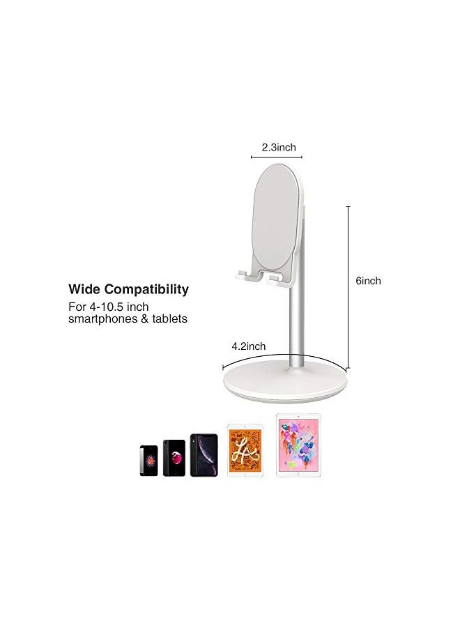 Bright Stone Stone Phone Stand for Desk, Adjustable Tablet Stand Phone Holder for Desk, Compatible with 4"-12.9" Phones/Tablet/iPhone/iPad/Switch (White)  - Image 3