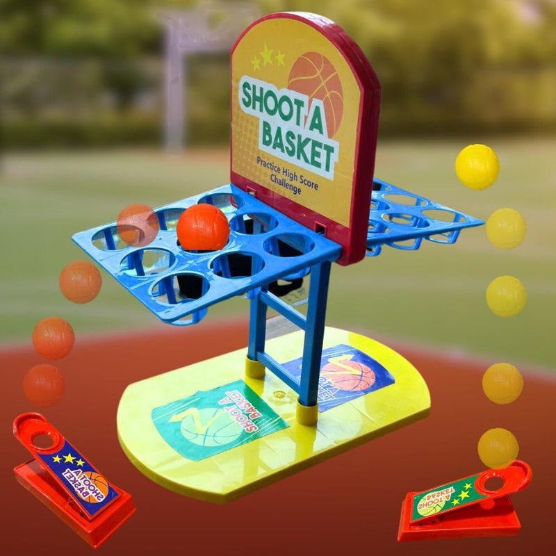 ToyMagic Action Play Shoot-A-Basket Game|Basketball Board for 1 or 2 Players|Exciting Table Top Action Toy|Desktop |Indoor for Kids|Best Birthday Gift|Family Time |Made in India - Image 1