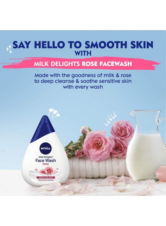 نيفيا غسول الوجه من نيفيا، ميلك ديلايتس، ماء الورد للعناية بالبشرة الحساسة، 100 مل - Image 2