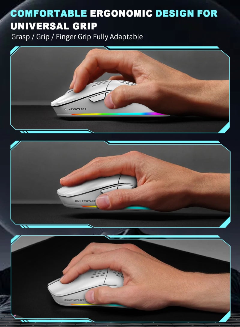 مسافر الكثبان ماوس ألعاب GE5 بتصميم خلية النحل، دقة قابلة للتعديل من 1 إلى 12800 DPI، مزود بـ 6 أزرار قابلة للبرمجة مع دعم ماكرو وبرنامج مخصص، إضاءة RGB بـ 16.8 مليون لون، تصميم مريح سلكي عبر USB بمعدل استجابة 1000 هرتز، متوافق مع الكمبيوتر وPS4 وPS5 وXbox، مثالي للاعبي فورتنايت - Image 5