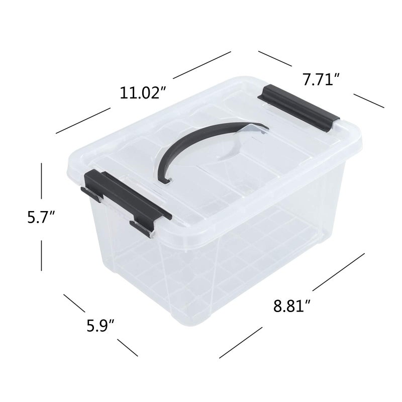 Cadineus 6-Pack Clear Storage Boxes  Latching Storage Bins With Lids  11.02'' X 7.71'' X 5.7'' - Image 2