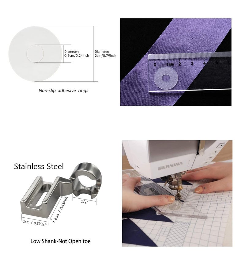 JFTOWN Free Motion Quilting Template Rulers 14 Set Quilting Ruler 3mm with Quilting Frame for Domestic Sewing Machine with Low Shank Ruler add 48pcs Non-Slip Grips 14 - Image 3