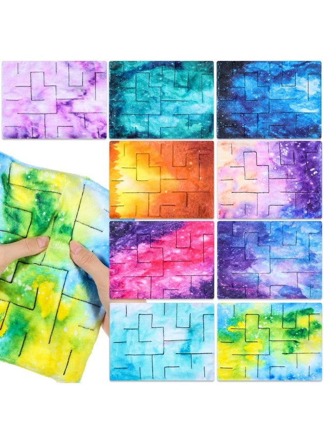 Youyole 9 Pcs Fidget Marble Maze Mat Bulk, Soft Fabric Sensory Cloth Stress Relief Toys Quiet Classroom Fidget Toys for Kids Back to School Supplies, 7.8 x 6 Inch(Starry Sky) - Image 1