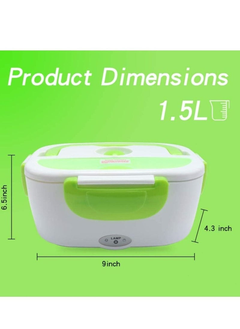 Electric Lunch Box, Portable Food Heater Car and Home Dual Use with BPA Free PP Plastic Container Food Grade Material 110V&12V40W, Food Warmer Heater 1.5L, Spoon and 2 Compartments Included … - Image 2