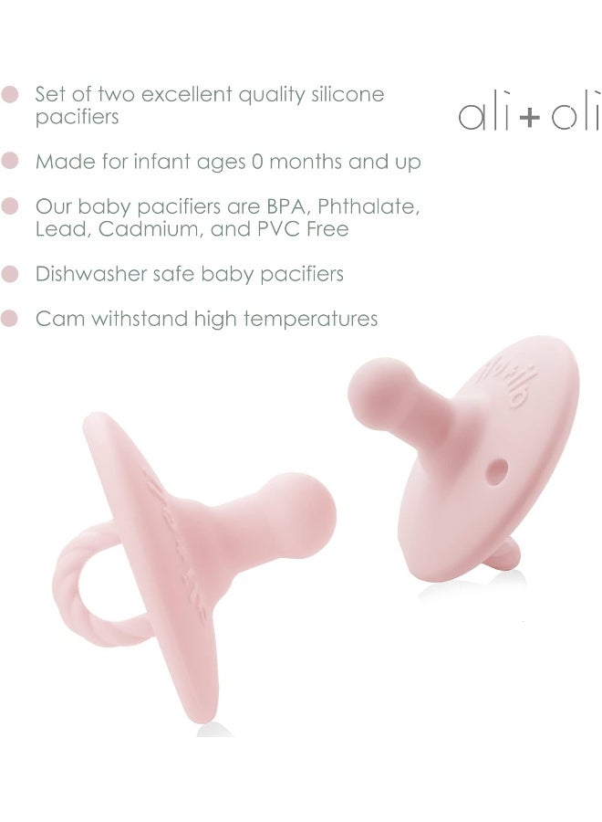 Ali+Oli Pacifier for Baby (2-pk) Original Round Edge (Grey & Sage) One-Size BPA-Free Silicone Soother Set for Newborn & Up - Image 5