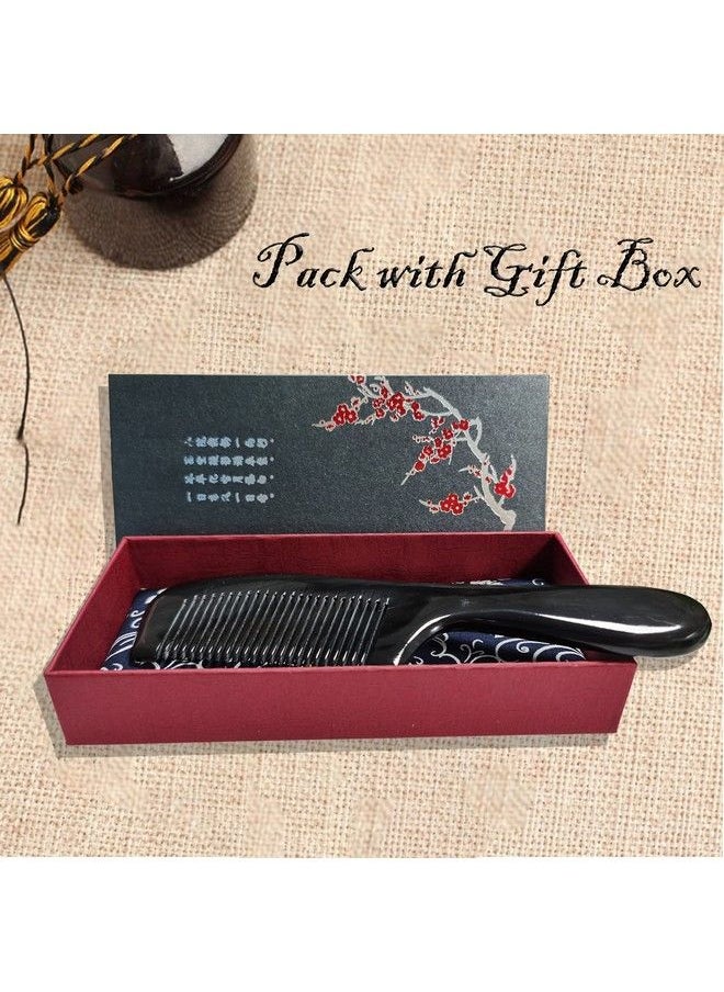 NBWDY - Natural 7.5Inch Black Buffalo Ox Horn Comb Handmade Premium Quality Antistatic Fulltooth Horn Comb Portable Bag Comb Massage Hair Comb(1Pcs) - Image 1