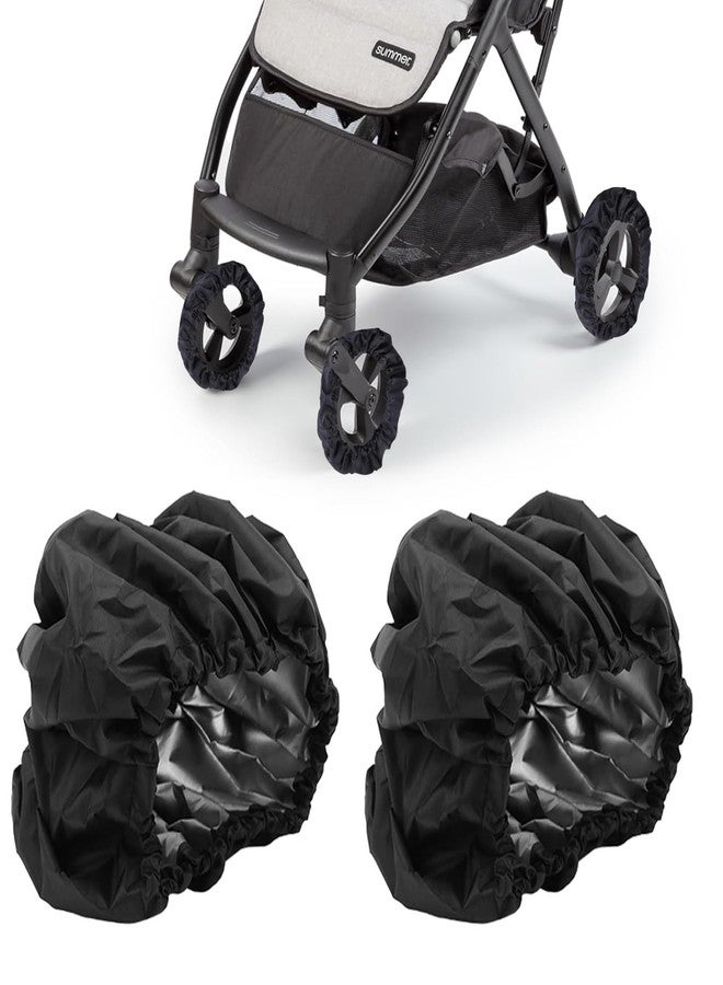 OUTTDID 2Pcs Baby Stroller Wheel Cover, Dustproof Kid Baby Wheelchair Protector Baby Stroller Wheel Covers Pushchair Wheel Cover Stroller Accessory (L) - Image 1