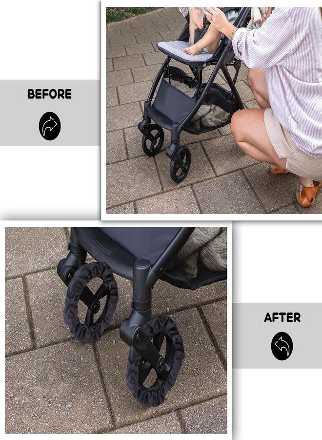OUTTDID 2Pcs Baby Stroller Wheel Cover, Dustproof Kid Baby Wheelchair Protector Baby Stroller Wheel Covers Pushchair Wheel Cover Stroller Accessory (L) - Image 4