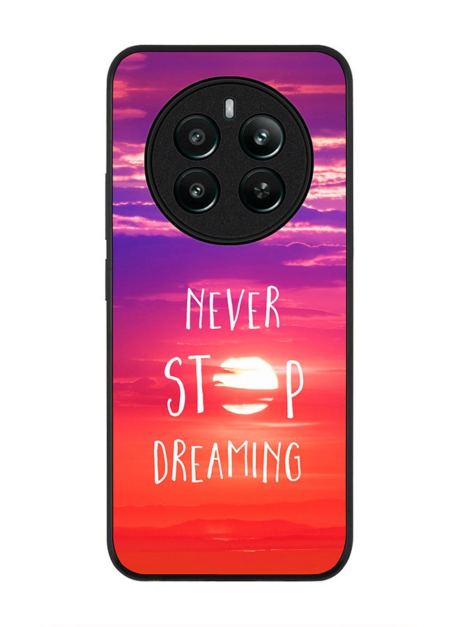 Stylizedd Rugged Black edge case for Realme 12 Plus 5G / Realme 12 4G, Slim fit Soft Case Flexible Anti Drop TPU Gel Thin Cover -  Never stop dreaming - Image 1