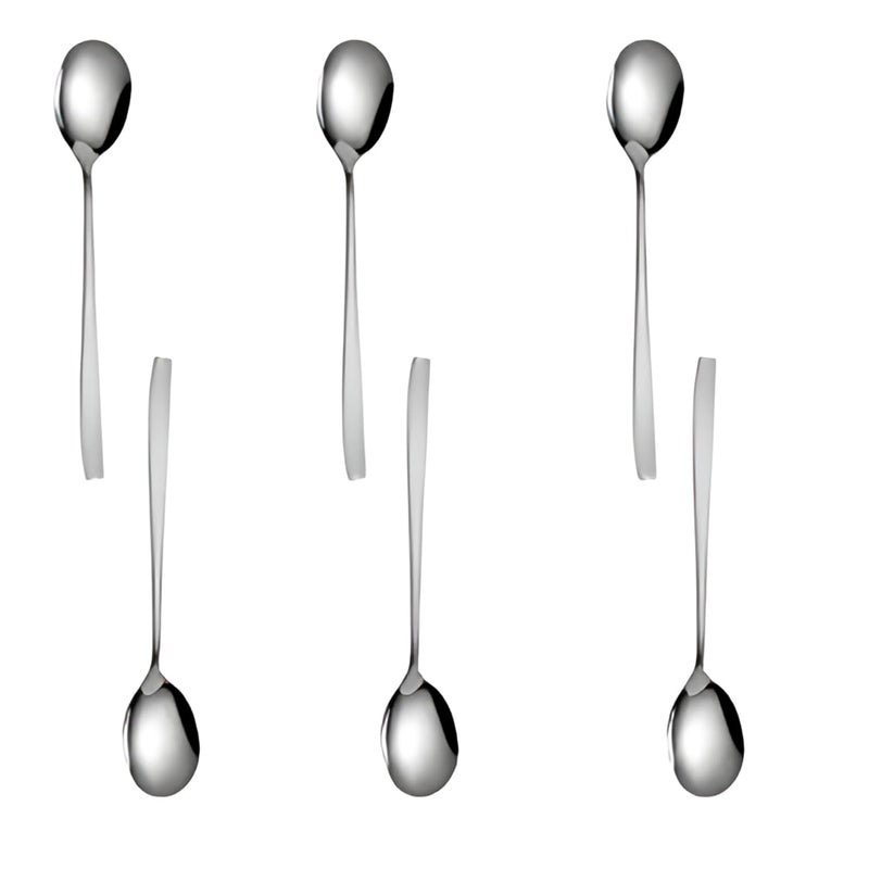 NAIDEV Stainless Steel Long Handle Spoon Korean Spoon Set for Home Kitchen or Restaurant Kitchen Utensil Eating Tableware Cutlery silverware Dishwasher Safe Tea spoon Use for HomeRestaurantset of 6 - Image 1