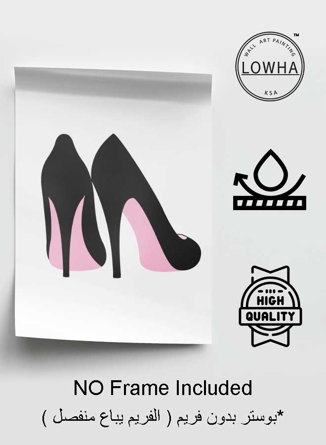 LOWHA Poster Painting Art With Four Separate Pieces Of Double-Sided Stickers Heels For Home Bedroom Living Room And Office Decor  - Image 3
