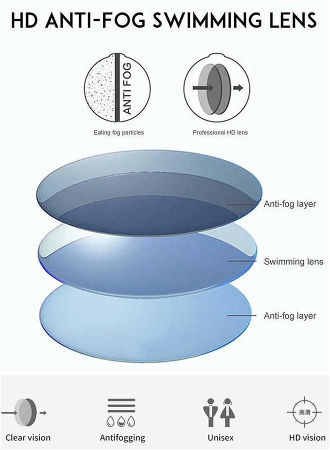 نظارات سباحة مع خاصية مضادة للضباب، حماية من الأشعة فوق البنفسجية، إطار سيليكون ناعم مقاوم للتسرب، ورؤية واسعة للغاية، نظارات عالية الجودة تحمي عينيك، نظارات سباحة مثالية للأولاد والبنات والأطفال والبالغين - Image 2
