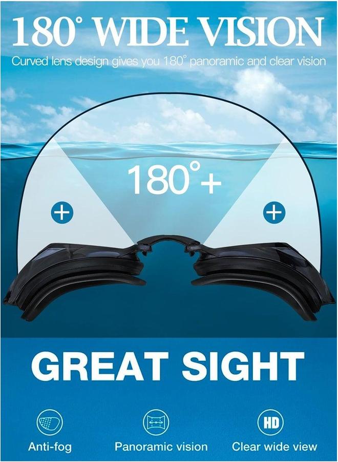 نظارات سباحة مع خاصية مضادة للضباب، حماية من الأشعة فوق البنفسجية، إطار سيليكون ناعم مقاوم للتسرب، ورؤية واسعة للغاية، نظارات عالية الجودة تحمي عينيك، نظارات سباحة مثالية للأولاد والبنات والأطفال والبالغين - Image 4