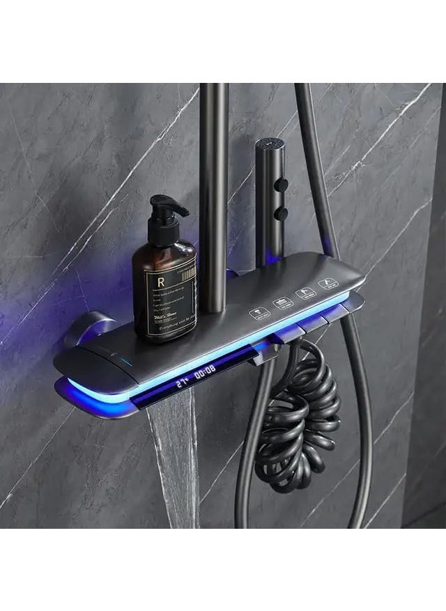 ARAMO ARAMO Shower SetShower Panel Float with Hydropowered LED Light Digital Display 4 Water Functions  - Image 1