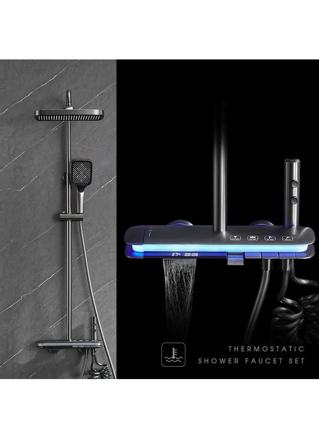 ARAMO ARAMO Shower SetShower Panel Float with Hydropowered LED Light Digital Display 4 Water Functions  - Image 4