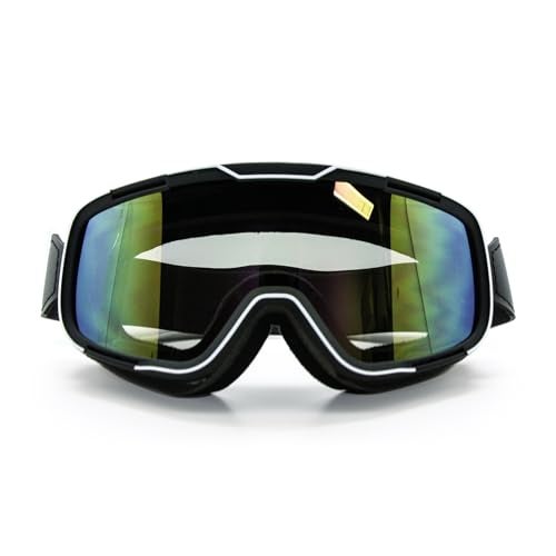 EnzoDate Motorcycle Goggles with TPU Frame, PC Anti-Collision Lens, Three-Layer Sponge Windproof Design, Sports Glasses, Black - Image 1