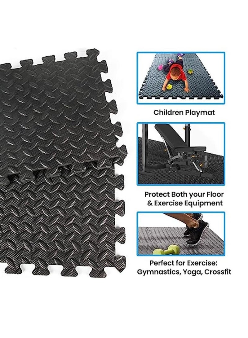12 Pack Puzzle Exercise Floor Mat, Foam Mats with Interlocking Floor Tiles  12'' x 12'' Foam Gym Mat, Protective Flooring Mats Interlocking for Home and Gym Equipment - Image 4