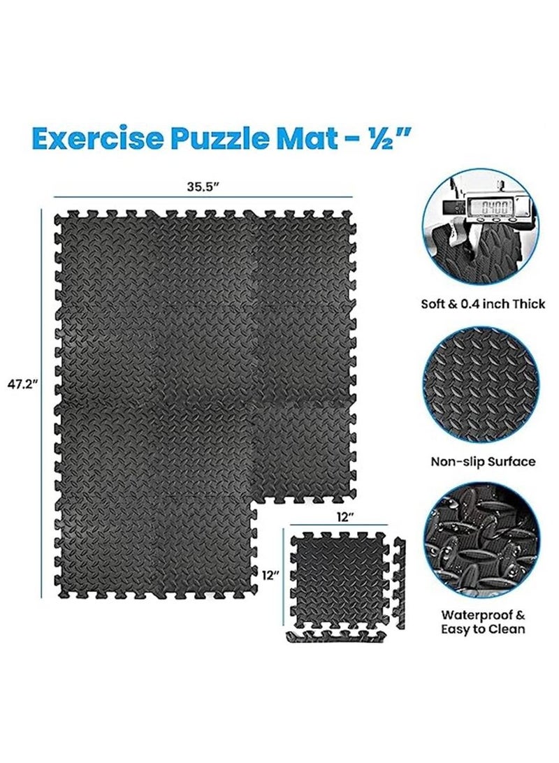 12 Pack Puzzle Exercise Floor Mat, Foam Mats with Interlocking Floor Tiles  12'' x 12'' Foam Gym Mat, Protective Flooring Mats Interlocking for Home and Gym Equipment - Image 5