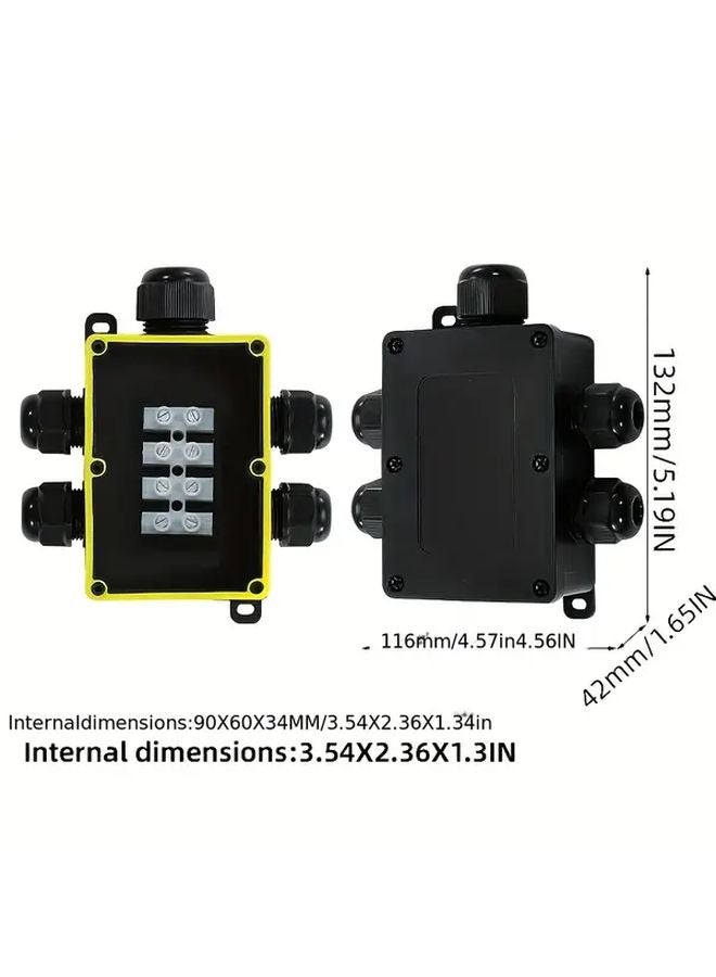 5 Way Plastic Junction Box 90x60x34mm Electrical Grounding Busbar Easy Installation - Image 1